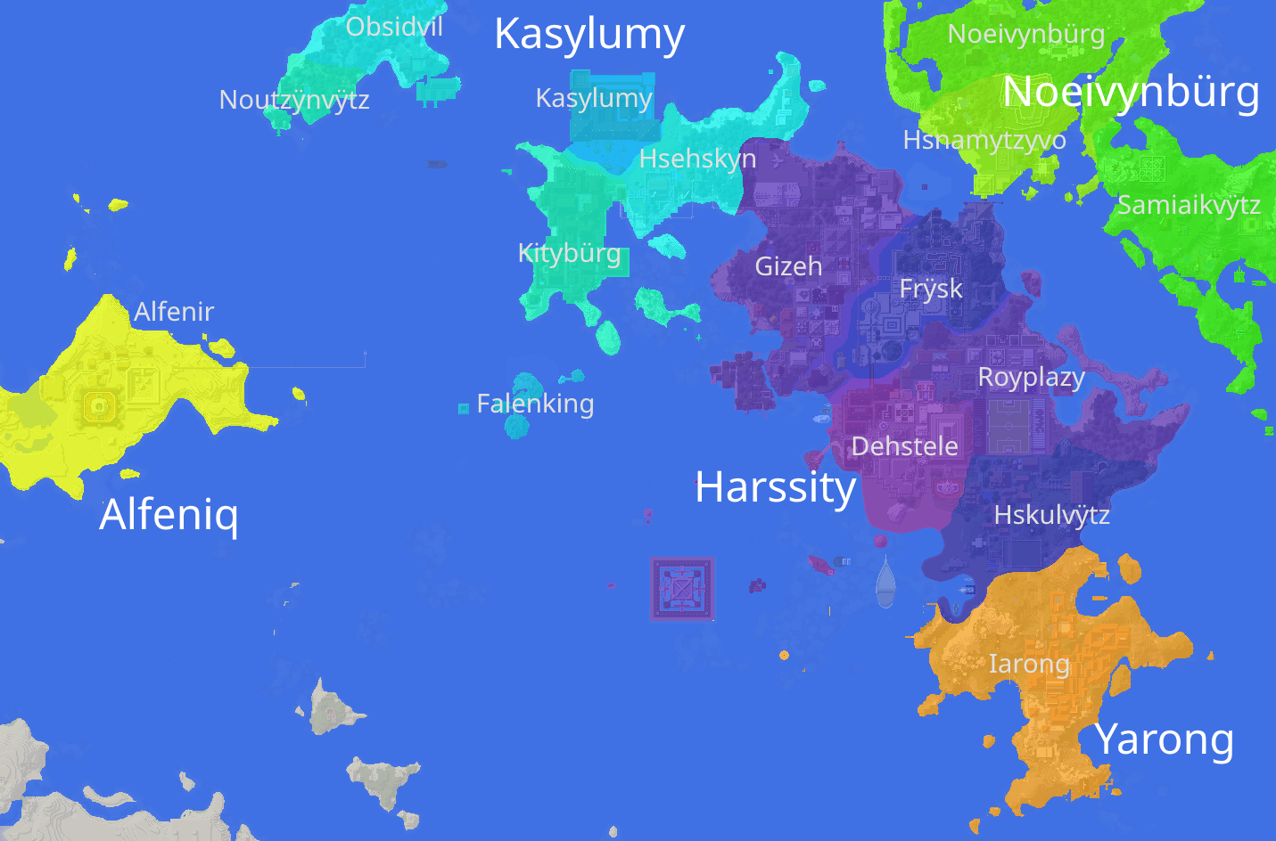 Carte des territoires d'Harssity